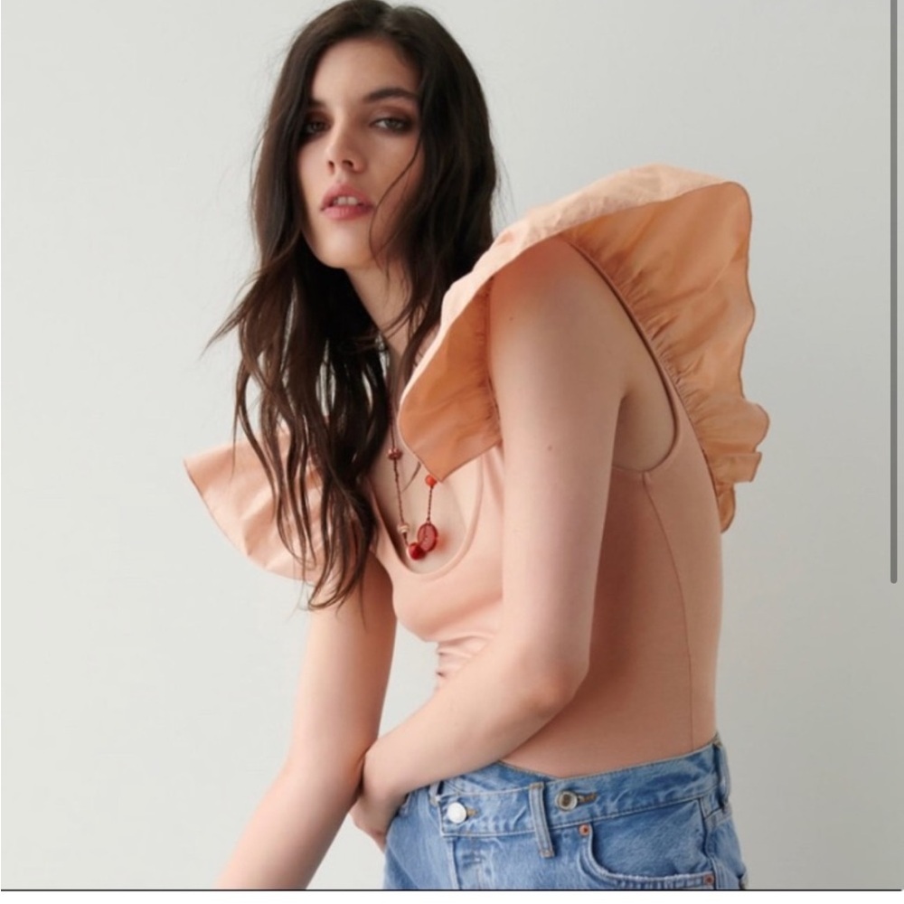Zara body suit medium ruffle